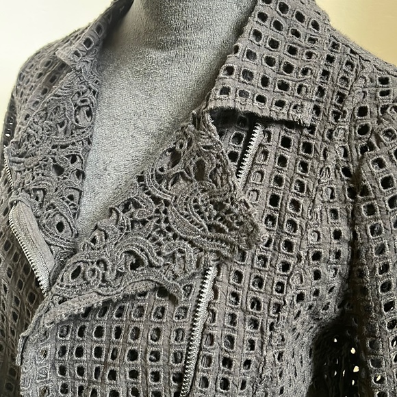 ALDO MARTINS Cutout mesh cotton moto jacket - Picture 5 of 10